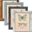 XUANLUO 8x10 Picture Frames Set of 4 Rustic Retro Photo Frame with HD Plastic Cover for Wall Mount and Tabletop Display Family Friends Wedding Gift (Mix Color-4pcs)