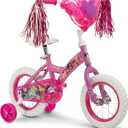 Huffy Disney Princess 16" Girls' Bike, Ideal for Ages 4-6 Years Old, Removable Training Wheels, Disney Princess Design, Sturdy and Durable, Heart Shaped Basket, Shimmering Streamers, Adjustable Comfort