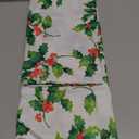 Elrene Home Fashions Vintage Holly Scalloped Edge Border Christmas/Holiday Wrinkle Resistant Rectangle Dining Tablecloth, 60"x84"