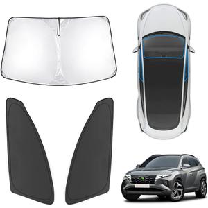 Karltys 3PCS Windshield Sun Shade for 2022-2025 2026 Hyundai Tucson, Front and Side Window Sunshade Cover Custom Fit Tucson, Foldable Sun Visor Protector Blocks Heat UV Rays Keep Your Car Cool