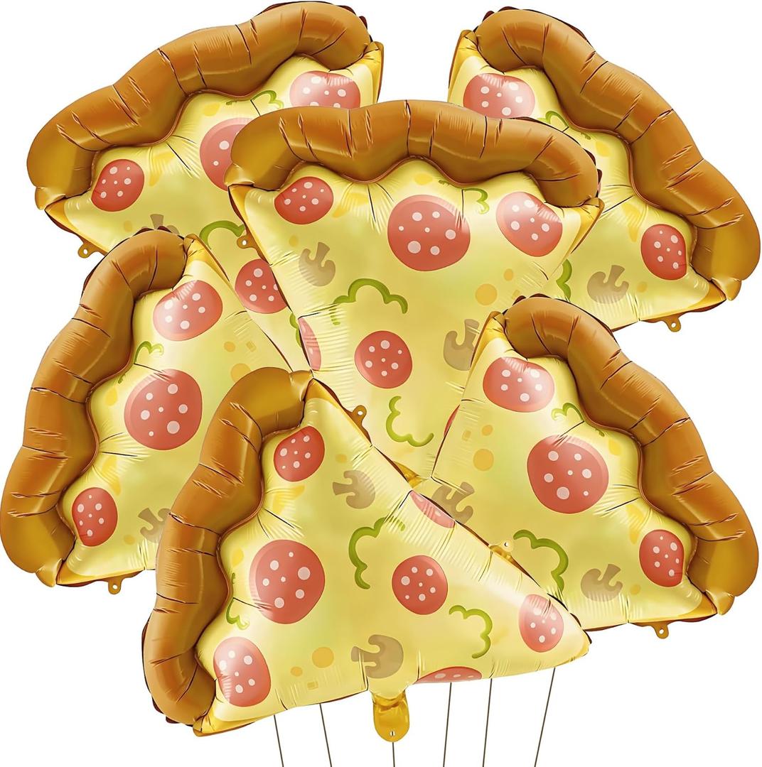 Giant Pizza Foil Balloon Realistic Pepperoni Pizza Party Decorations for Birthday Italian Food Theme Party Supplies Durable Mylar Balloon for Pizza Shop Grand Opening & Photo PropsDoes Not Float