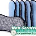 2 x GRANNY SAYS Sponges Kitchen for Washing, Dish Washing Scrubbers, Scrubbing Pad for Cleaning, Scrub Sponges for Kitchen Non - Scratch, Scouring Pad for Pots and Pans, Washable & Microfiber Pad, 6 Pack (Blue)