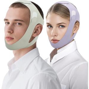 Anti Snore Chin Strap, Snore Stopper with Adjustable Velcro Chin Strap for Sleeping Comfortable Stop Snoring Solution Anti Snoring Devices Breathable and Reusable （Two Couple Outfits） (M)