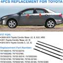 TOP-MAX WeatherStrip Window Molding Trim Seal Belt Replacement for Toyota Corolla 2009 2010 2011 2012 2013, 4pcs Black Window Weather Stripping Replaces#75710-02210, 7571002260, 7571012780