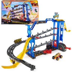 Monster Jam Garage Playset and Storage with Exclusive Grave Digger Monster Truck, Lights & Sounds, Kids Toys for Boys and Girls Ages 4 and Up