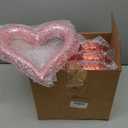 6 Pcs Large Heart Ornaments for Valentines 10'' 3D Glitter Heart Hanging Ornament for Tree Wreath Door Home Window Valentine's Day Wedding Holiday Decor(Red and Pink,Coarse Glitter)