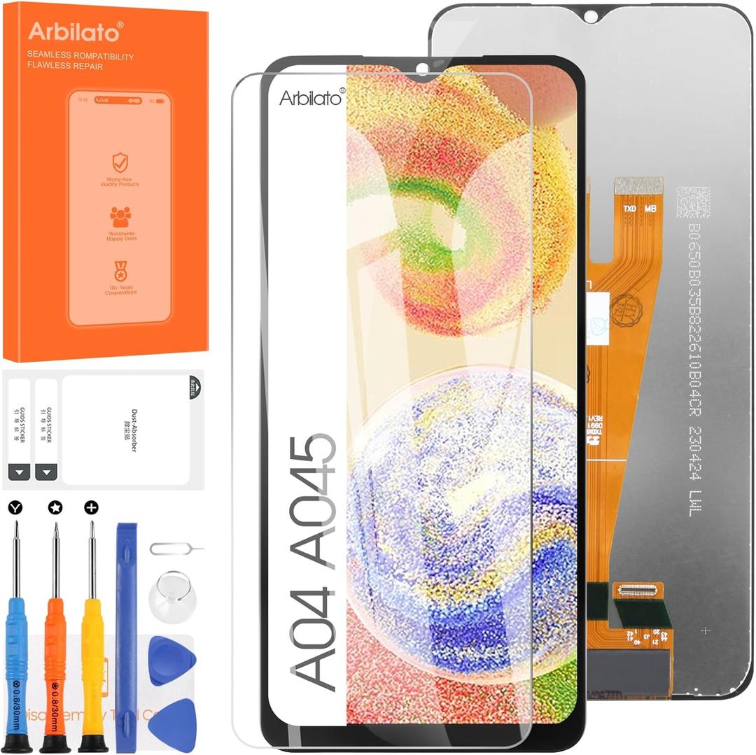 Screen for Samsung Galaxy A04 Screen Replacement for Samsung A045 LCD Screen SM-A045F,SM-A045F/DS Touch Display Digitizer Assembly Repair Parts(Black)