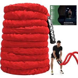 Battle Ropes Red Workout Rope 1.5inch Battle Ropes for Home Gym 30ft Exercise Ropes for Working Out Heavy Ropes for Exercise Training Weighted Rope Weighted Workout Rope Battle Rope