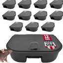 Exterminators Choice Compact Mouse Bait Station - Heavy-Duty Outdoor Rat Bait Box - Lockable Design with Key - Versatile Indoor & Outdoor Use - Pack of 12, Black, 4.75in x 3.5in x 1.25in