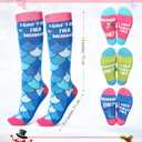3 Pairs Winter Knee High Sock Gifts Fuzzy Novelty Funny Knee High Sock for Women Girls