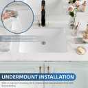 Undermount Bathroom Sink Rectangle, Hugsleek Interior Bowl Size 18 x 13 inch White Porcelain Ceramic Vessel Sink Under Counter Exterior Size 20x15in Rectangular Bath Sink Basin Lavatory Fireclay