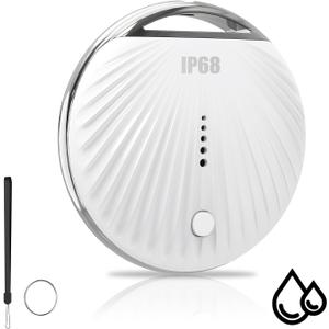 Air Tracker Tag, Smart Tag Bluetooth Tracker Works with Apple Find My (iOS Only), IP68 Waterproof, Replaceable Battery, Key Finder and Item Locator for Keys, Bags, Luggage, Wallet, etc (White)