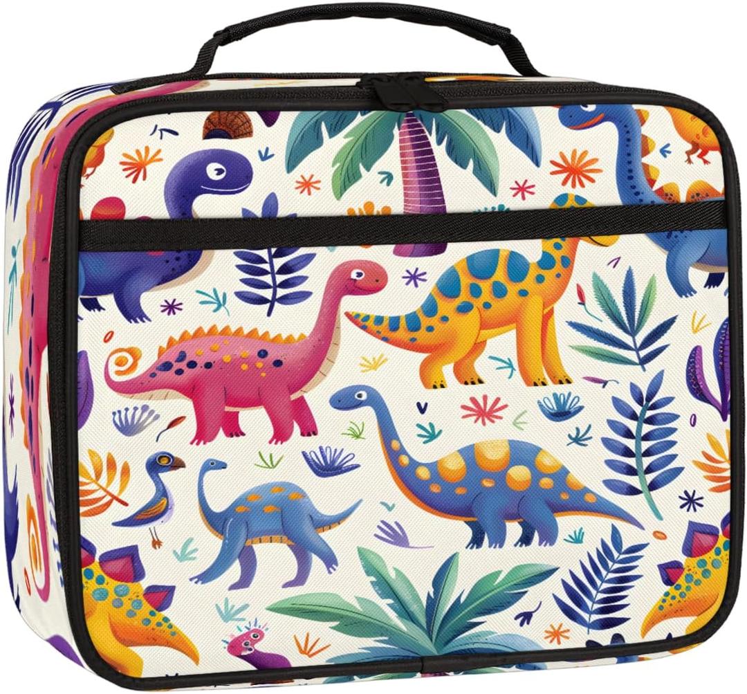 Dinosaurs Cute Kids Lunch Bag Insulated Lunch Box Reusable Lunch Tote Bag for Office, Work, School, Beach or Travel