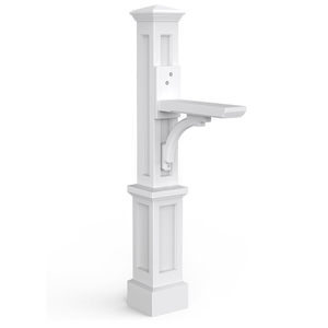 Mayne Newport Plus Decorative Mailbox Post, White