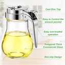 Mimorou 4 Pack Syrup Dispensers Glass Honey Jar Bottle Maple Sugar Dispenser 6.7 oz Retracting Spout Syrup Containers Pitcher for Milk Coffee Home Restaurant Kitchen Bar Oil Condiment