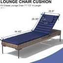 Crestlive Products Chaise Lounge Cushion Outdoor Set of 2, Foldable Waterproof Pool Lounge Chair Cushions with Straps, Lounger Cushions for Outdoor Furniture 71''Lx21''W (Navy)