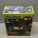 Dynaming 6 Pack Solar Post Cap Lights Outdoor with Flickering Flame Light, Fence Post Solar Lights Fit for 4x4 5x5 6x6 Vinyl/Wooden Posts, High Brightness SMD LED Lighting Decor for Garden Deck Patio (Black)