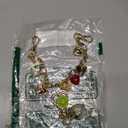 2Pcs Bag Chain Charm, Coach Purse Jewelry Keychain with Red Rhinestones Trendy Gold Bag Heart Charms