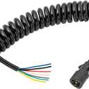 Bargman 54006-046 Connector (Coiled 7-Way Molded Trailer End - 12')
