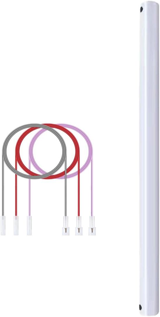 heimo 36 Inch Ceiling Fan Downrod with Light Wire Universal Extension Down rods Pole for Ceiling Fan (Unthreadedwhite)
