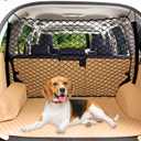 Dog Car Barrier Net Pet Car Divider Back Seat Barrier Net for Trucks, SUV, Full Sized Sedans Pet Restraint Car Backseat Divider Vehicle Gate Cargo Area Travel Trunk Mesh Net Screen Barricade (47.2x27.5 Inch)