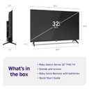 Roku Smart TV 32-Inch Select Series, 1080p Full HD TV Roku TV with Voice Remote Flat Screen LED Television with Wi-Fi for Streaming Live Local News, Sports, Family Entertainment