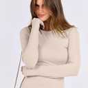 ANRABESS Women Long Sleeve Shirts Rib Knit Slim Fit Tops Basic Tee 2025 Fall Outfits Casual T-Shirt Underscrubs Layer Clothes (L)