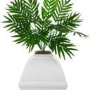 Good Pet Stuff Hidden Litter Box Planter, Decorative Cat Litter Enclosure with Carbon Filter, Artificial Plant, Easy Clean, Indoor Design, Courtyard Square Style, Base Kit, White Birch