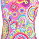 Girls Swimsuits Size 5-6 Years Old Pink Paisley Print Halter One-Piece Bathing Suits Quick Dry Stretchy Swimwear