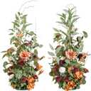 Ling's Moment 41" Tall Fall Free Standing Artificial Flowers Arrangements 2 pcs Wedding Arch Altar Stage Decorations Sunset Terracotta For Ceremony Reception Church Backdrop Outdoor Aisle Floral Party