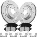 Anpulsero Brake Pads And Rotors Kit Front Compatible with 2013-2023 Nissan Altima, Automotive Replacement Brake Kits Geomet 31464 D1650-8878 Drilled And Slotted Rotors 295.8mm(11.6in)