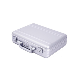Large Aluminium Briefcase 18.1X13.8X6.1 Inch Combination TSA Lock Metal Briefcase Attache Toolbox Cash Case 15.6 Inch Notebook Briefcase Toolkit with Foam Silver