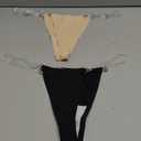 GORGLITTER Women's 2 Piece No Show Underwear G String Thongs Clear Strap Invisible Seamless See Through Underwear Panties (Medium, Black)