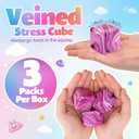 2 x 3 Pcs Stress Cube Bulk Swirl Ice Cube Stress Ball for Adults Anxiety Relief Soft Squeeze Sensory Square Ball for ADHD Prizes Goodie Bag Stuffers Party Favors(Pink,1.38 Inch)