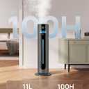 DREO 11L Smart Humidifier 747S Large Room 700 ft, 100H Runtime, 21dB Quiet | Top Fill, 1500+RGB Light, APP & Remote Control, Clean Tank Technology, 12H Timer, Cool Mist Humidifers for Bedroom, Grey