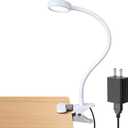LEPOWER Clip on Light / Book Light / Reading Light with 2 Color Changeable/ Night Light Clip on for Desk, Bed Headboard and Computers (White)