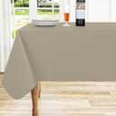 Homing Rectangle Vinyl Tablecloth, Waterproof Spillproof Plastic Flannel Backed Table Cloth, Wipe Clean Table Cover for Dining, Buffet Parties and Camping (Taupe, 60" x 84")