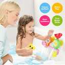 G-WACK Bath Toys for Toddlers Age 1 2 3 Year Old Girl Boy, Preschool New Born Baby Bathtub Water Toys, Durable Interactive Multicolored Infant Toy, Lovely Monkey Caterpillar,Strong Suction Cups Pink