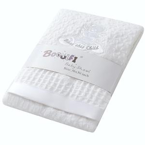Booulfi Baby Blanket Newborn Boys Girls Satin Trim White Baby Blankets Baptism Christening Baby Shawl Neutral Baby Boy Girl Receiving Blankets Size 36x50
