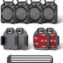 PROfezzion 4-Pack Secure AirTag Holder Air Tag Case with Key Ring, 3M Adhesive Mount & Loop Strap for Keychain, Dog Collar, Backpack, Luggage Bag, Car & More, IPX8 Waterproof, Full Cover & Discreet (Black 4-Pack)