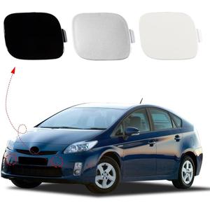 Car Front Bumper Tow Hook Cover Cap Towing Eye Fit for Toyota Prius 2009 2010 2011 2012 2013 52128-47010 52127-47020(Silver, Right Passenger Side)