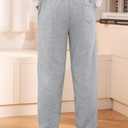 Unisex Kids Winter Active Sherpa-Lined Fleece Sweatpants Warm Athletic Jogger Pants with Pockets 3-14 Years (Gray, S)