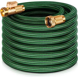 NON-EXPANDABLE Garden Hose 50 ft, Heavy Duty Flexible Water Hose, Kink Resistant Lightweight Hybrid Hose with Durable Fabric Skin, Leakproof Hose Male to Female Fittings
