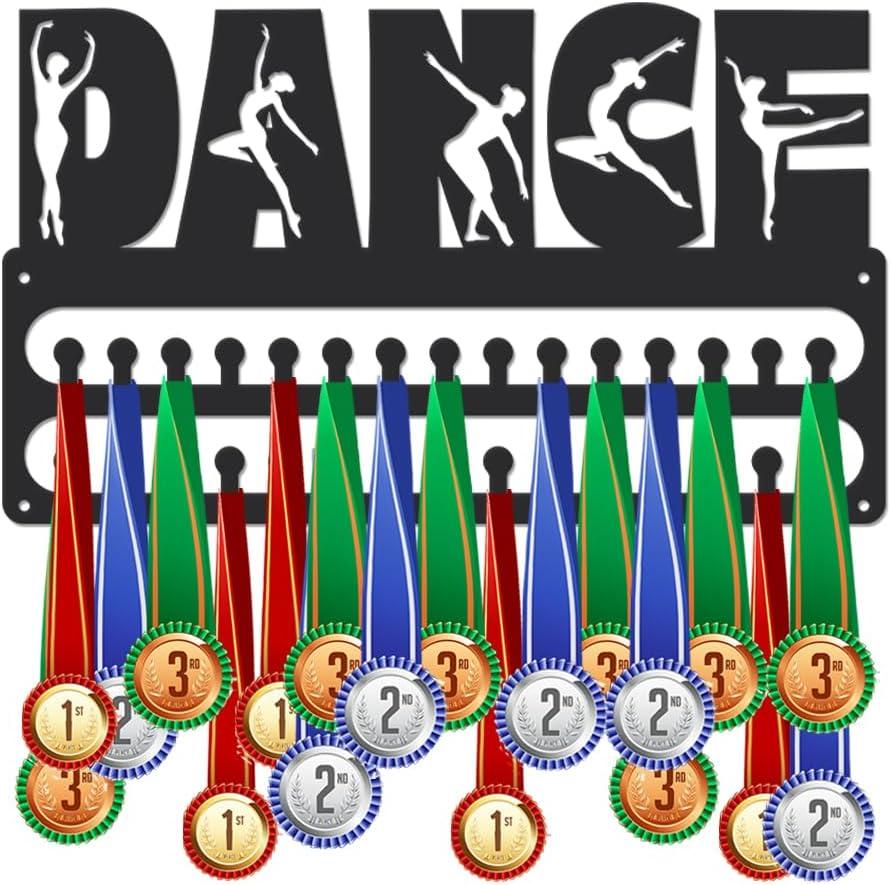 SUPERDANT Medal Hanger Display Sports Medal Holder Wall Mount Medals Hanging with Hooks Matte Black Metal Belts Display Rack Iron Race Ribbon Award Organizer Gifts for Athletes