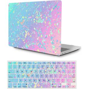 Hard Case Compatible with MacBook Air 11 Inch Model A1370 A1465 2015 2014 2013 2012 2011 2010 Release, Light Plastic Pattern Hardshell Cover and Keyboard Skin for 11.6" MacBook, Blue & Pink