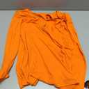 Afibi Women Long Sleeve Tops Scoop Neck Low Cut Slim Fitted Henley Shirt Ribbed Basic Tee Shirts Tops (Small, Orange)