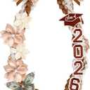 Lyrow 50'' 2026 Graduation Lei Double Braided Strands Graduation Ribbon Leis with 4 Satin Flowers Congrats Graduates Money Leis Class of 2026 Gift for Men Women