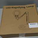 KIRKAS 12X Magnifying Glass with Light and Stand, Any Color Modes & Stepless Brightness LED Magnifying Lamp with Clamp, 2-in-1 Magnifier Glass Lens Desk Lamp for Crafts Hobby Reading Close Work