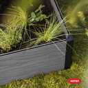 Keter 48" X 48" inches Wood Look Raised Garden Bed, Durable Outdoor Herb Garden Planter for Vegetables, Flowers, and Succulents, Grey
