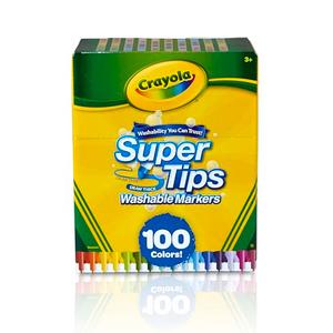 Crayola Super Tips Marker Set for Kids (100ct), Broad Tip & Fine Point Washable Art Markers for Kids, Bulk School Supplies, Teacher Classroom Must Haves, Drawing Supplies